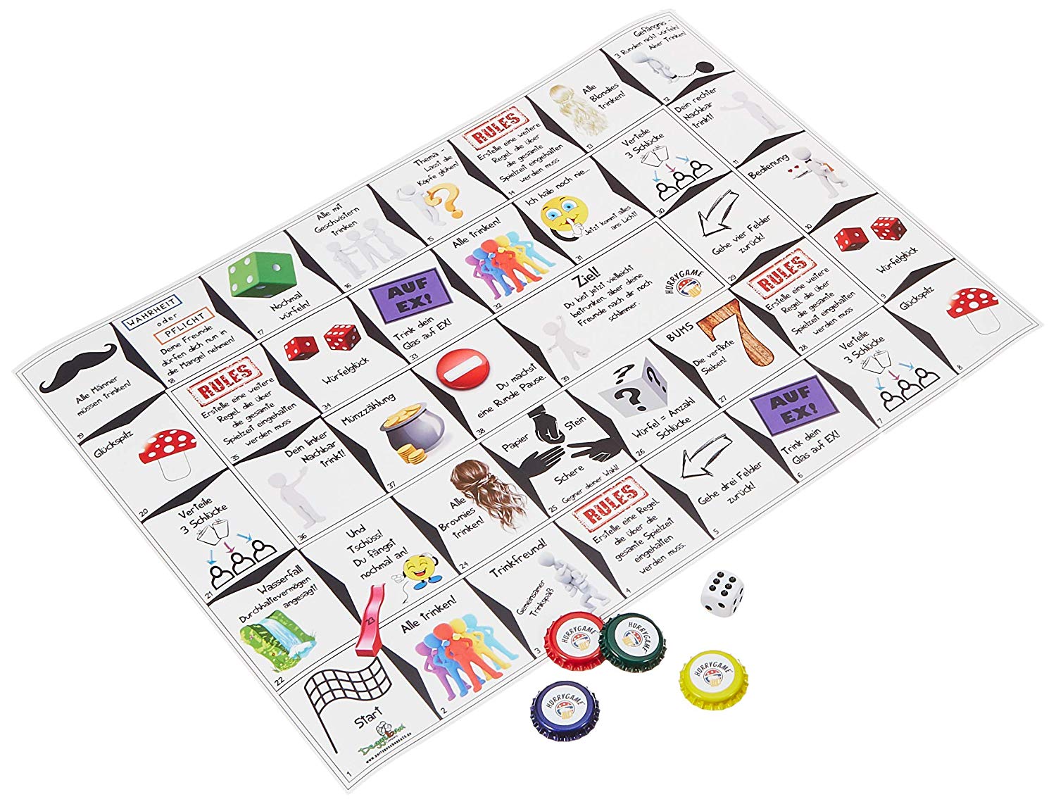 HurryGame Hurry Game Trinkspiel Saufspiel Brettspiel Drinkopoly