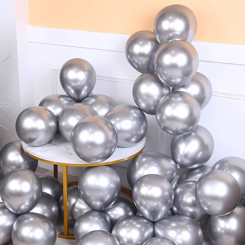 20 Luftballons silber metallic 25cm