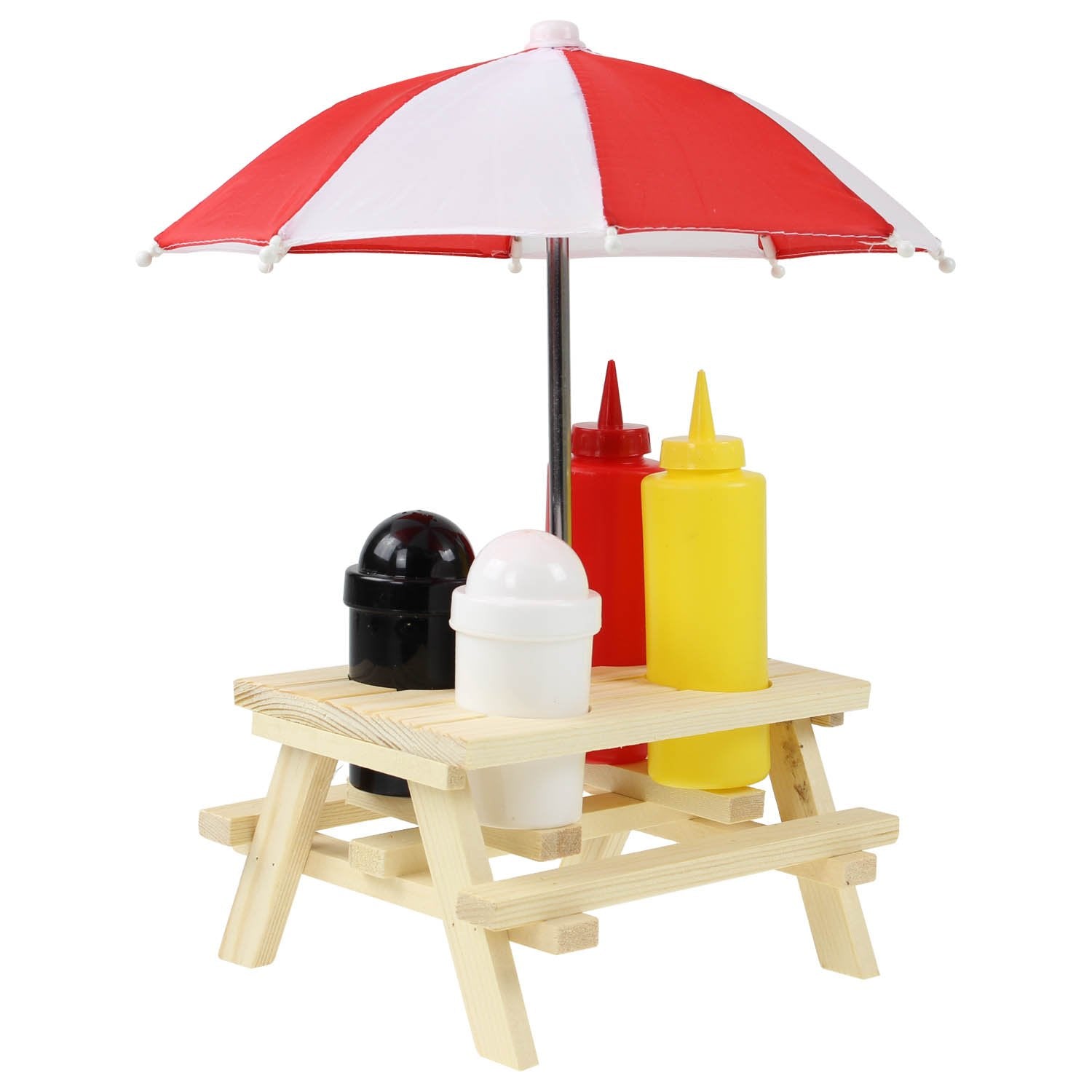 BBQ Tisch Picknick Grillen Grillparty Gewürzhalter ketchup Senf Salzstreuer Pfefferstreuer 