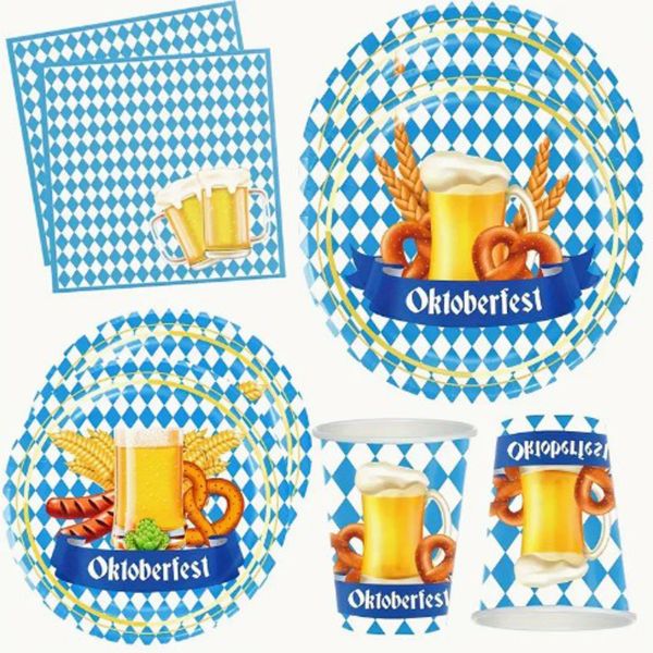 Oktoberfest Mottoparty Tischdekoration 60ig Teiliges Geschirrset